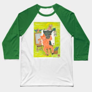 Mean Cat Selfie Baseball T-Shirt